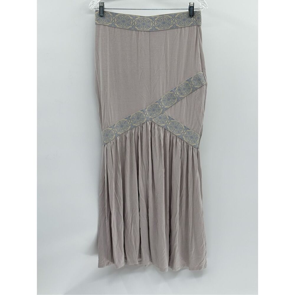 Venus Maxi Long Skirt Boho Women Small Gray Fairycore Pull On Stretchy Flowy
